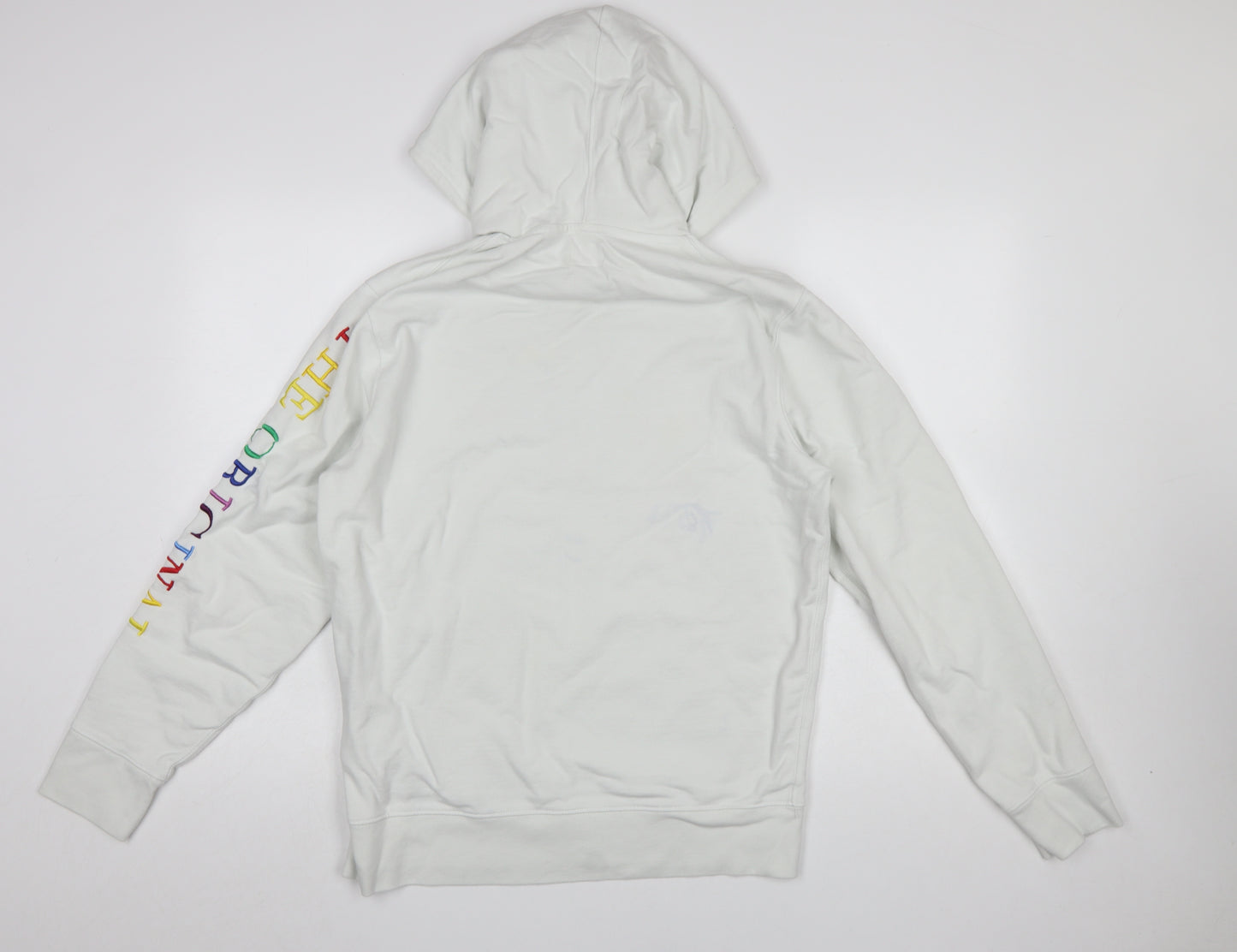 Levi's Women's White Hoodie Medium Cotton Rainbow Logo Pullover