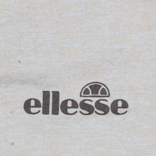 Ellesse Womens Beige Long Sleeve 1/4 Zip Activewear Top Size L