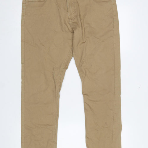 Stone Falcon Men's Beige Slim Fit 36/30 Straight Jeans
