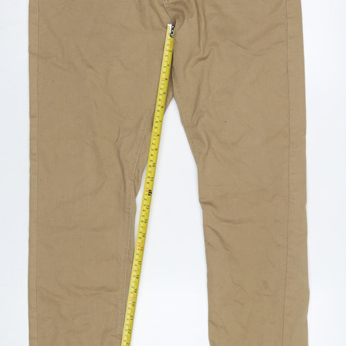 Stone Falcon Men's Beige Slim Fit 36/30 Straight Jeans