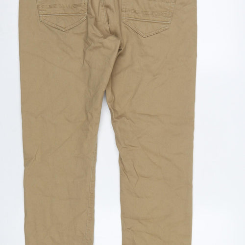 Stone Falcon Men's Beige Slim Fit 36/30 Straight Jeans