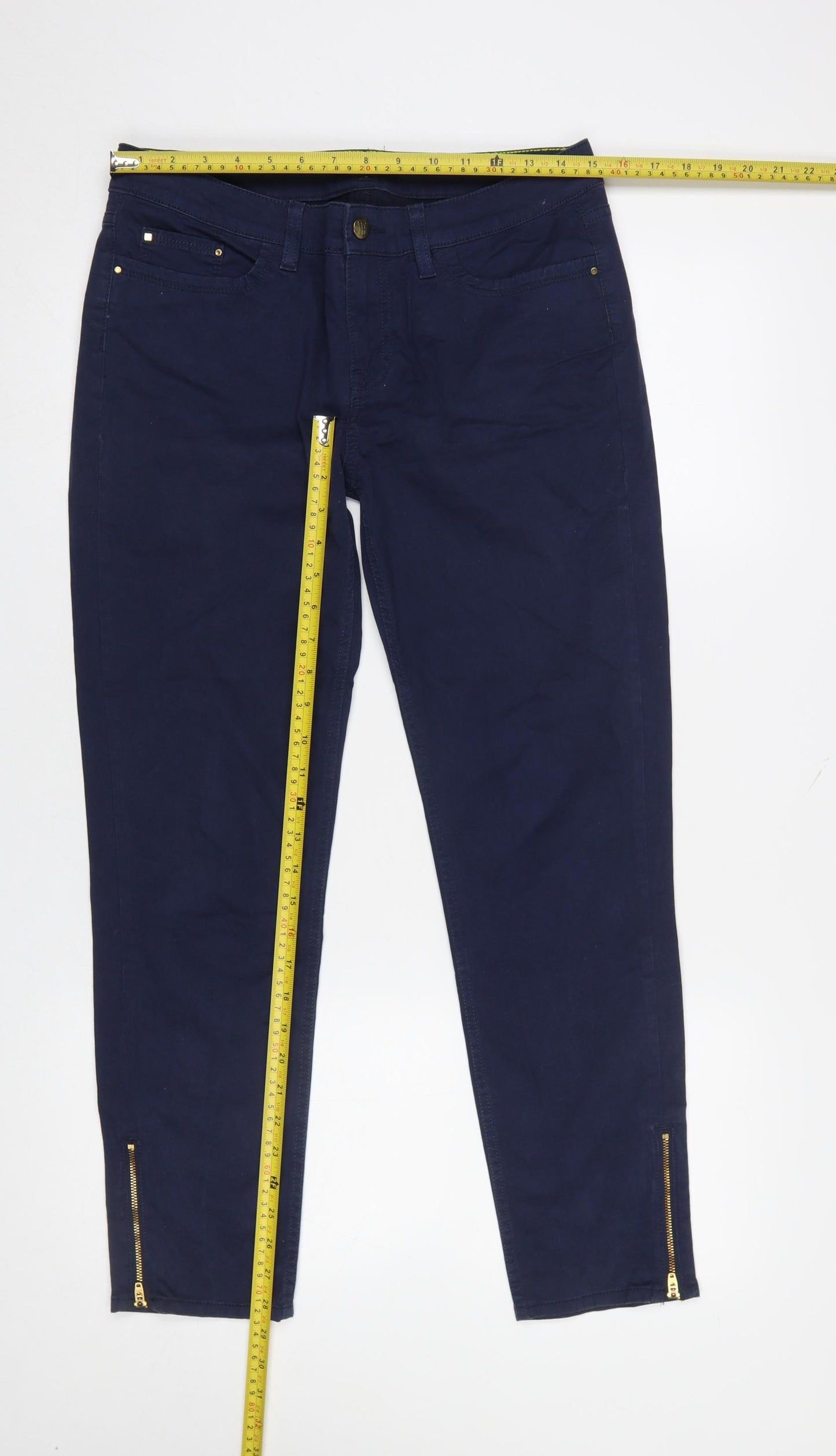 Tommy Hilfiger Womens Blue Size 6 Slim Fit Ankle Zip Jeans