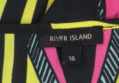 River Island Womens Multicoloured Size 16 Sleeveless Shift Dress