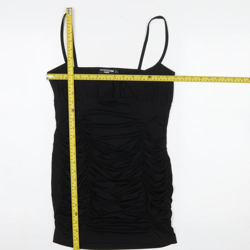PrettyLittleThing Women Black Size 10 Bodycon Ruched Dress