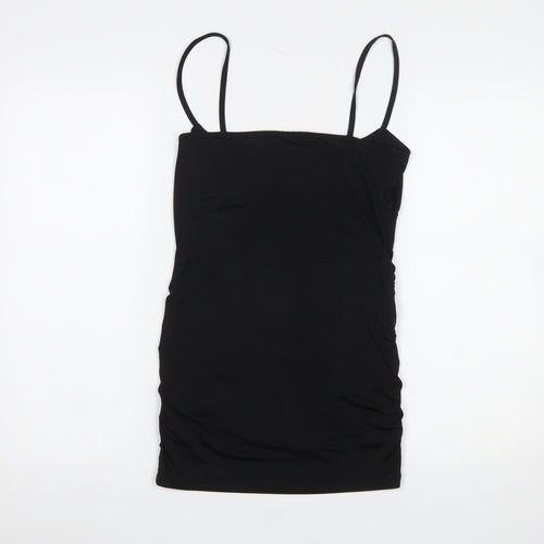 PrettyLittleThing Women Black Size 10 Bodycon Ruched Dress