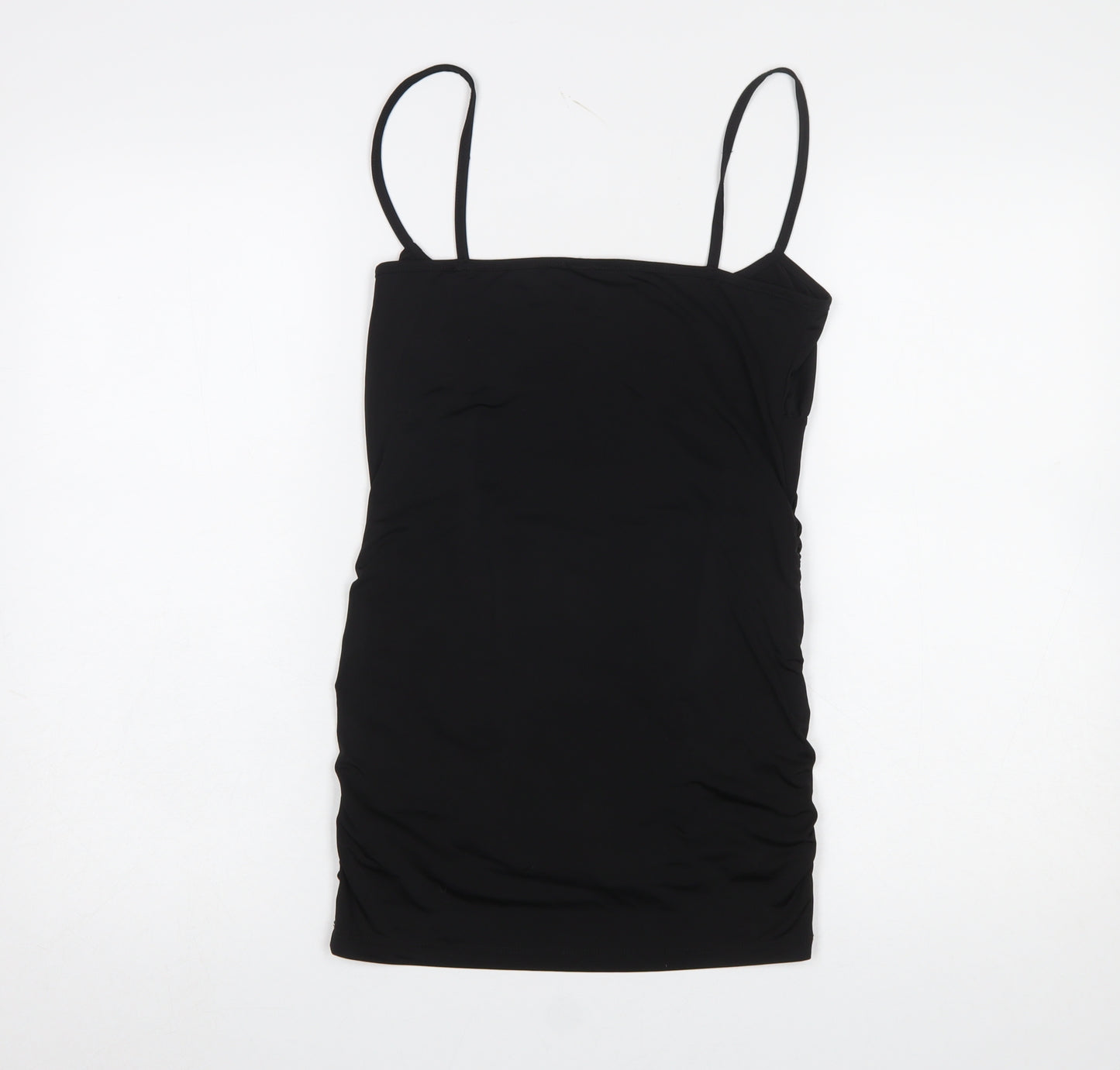 PrettyLittleThing Women Black Size 10 Bodycon Ruched Dress