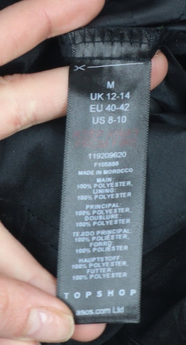 Topshop Women’s Black Jogger Trousers M 12-14 Polyester Lightweight