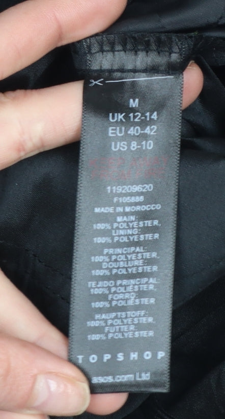 Topshop Women’s Black Jogger Trousers M 12-14 Polyester Lightweight