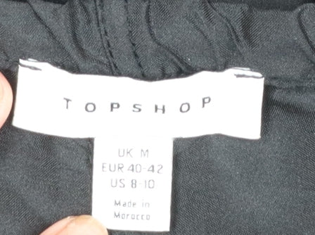 Topshop Women’s Black Jogger Trousers M 12-14 Polyester Lightweight