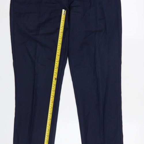 Remus Uomo Men's Blue 32R Slim Fit Wool Blend Dress Trousers