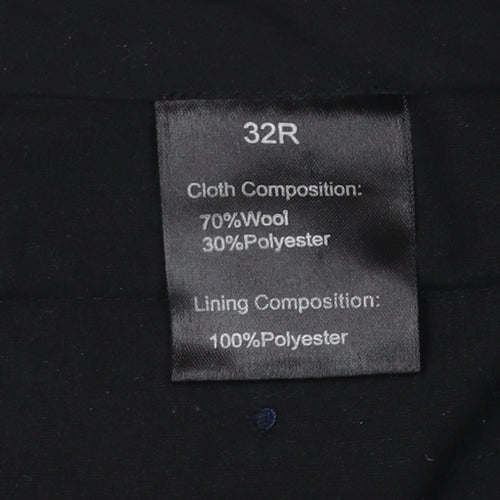 Remus Uomo Men's Blue 32R Slim Fit Wool Blend Dress Trousers