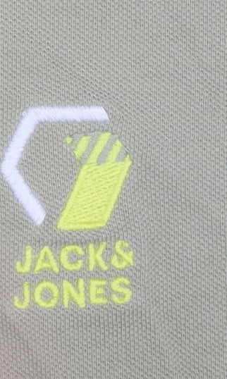 Jack & Jones Men's Green Cotton Polo Shirt Size L