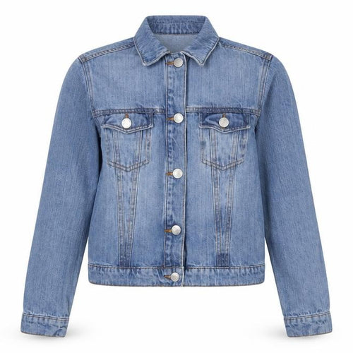 Miss Selfridge Women Blue Denim Basic Jacket UK 4 Long Sleeve Casual