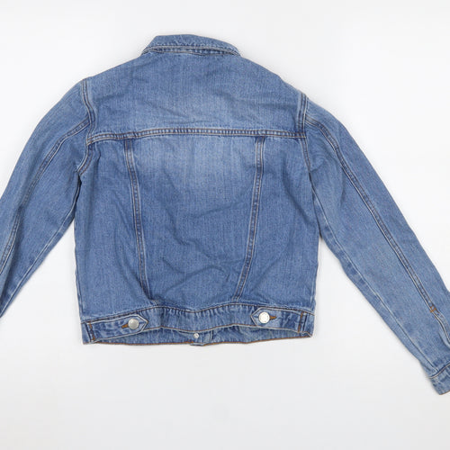 Miss Selfridge Women Blue Denim Basic Jacket UK 4 Long Sleeve Casual