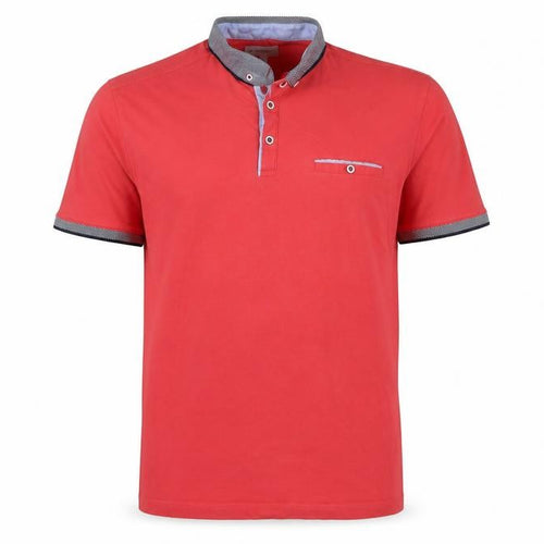 Ottomoda Men's Red Short Sleeve Cotton Polo Shirt Size L