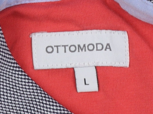 Ottomoda Men's Red Short Sleeve Cotton Polo Shirt Size L