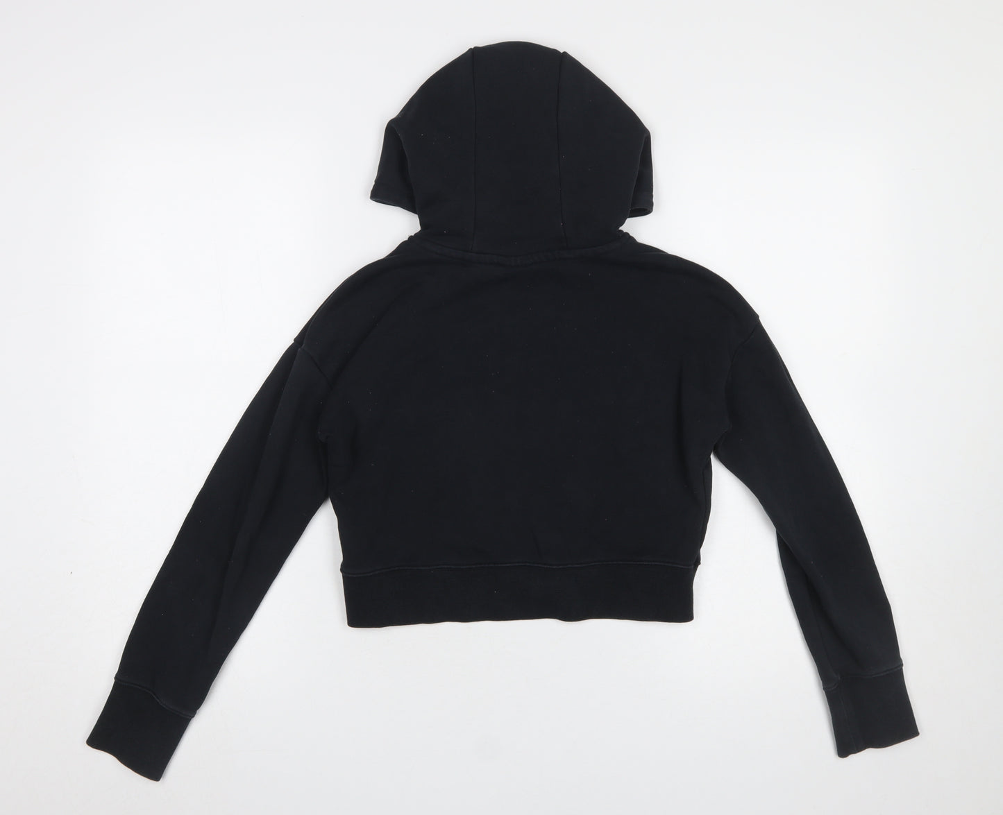 Nike Girls Black Pullover Hoodie Size 146cm Logo Fleece Sweatshirt