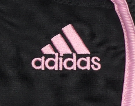 Adidas Girls Black Pink Stripe Jogger Trousers Size 10 Years