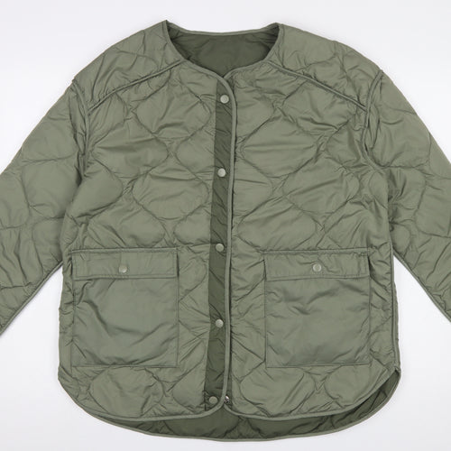 Dunnes Stores Women's Green Quilted Mid-Length Jacket Size 12