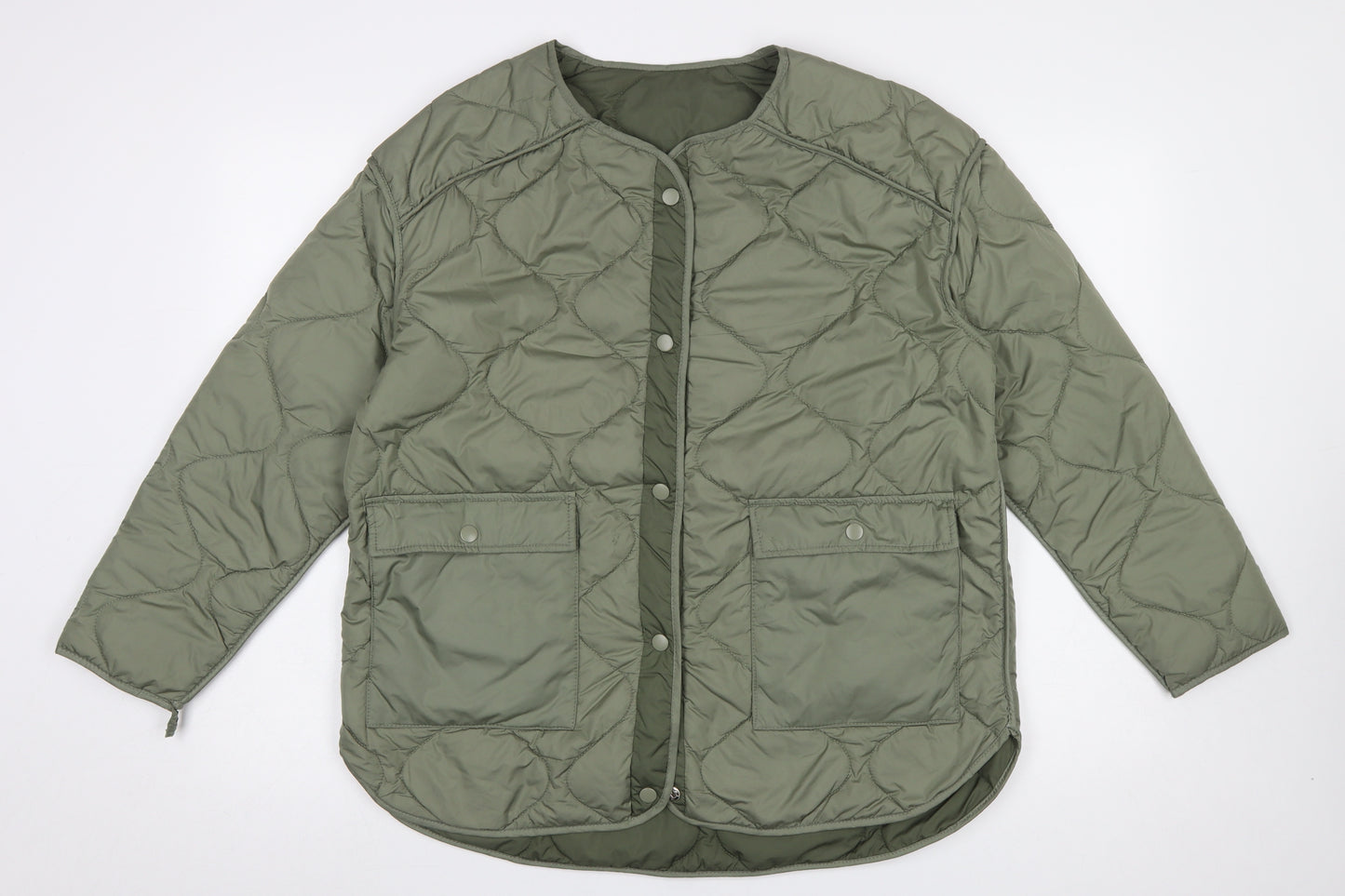 Dunnes Stores Women's Green Quilted Mid-Length Jacket Size 12