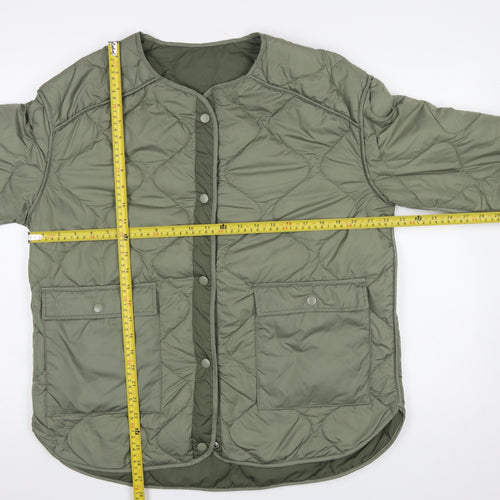 Dunnes Stores Women's Green Quilted Mid-Length Jacket Size 12