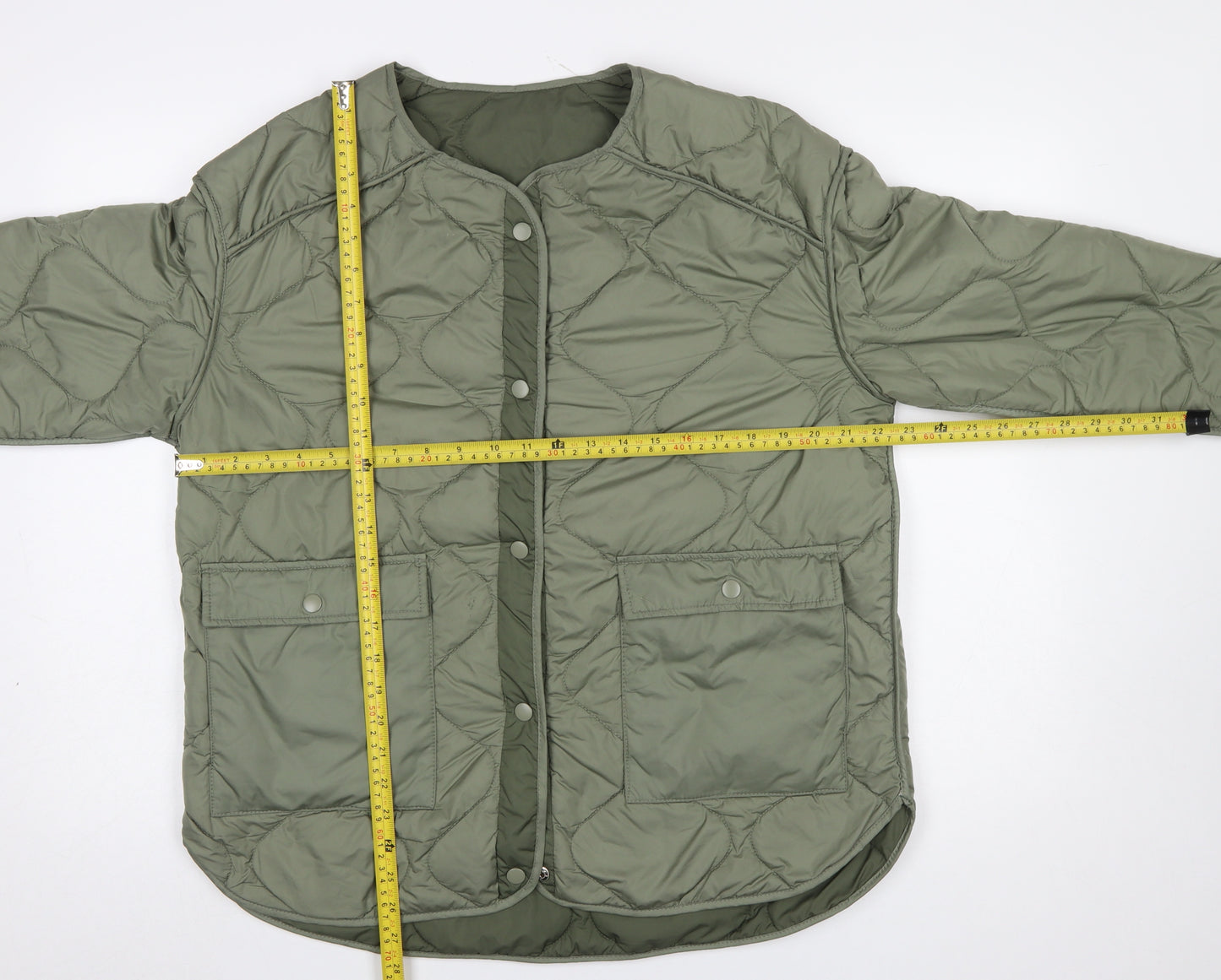 Dunnes Stores Women's Green Quilted Mid-Length Jacket Size 12