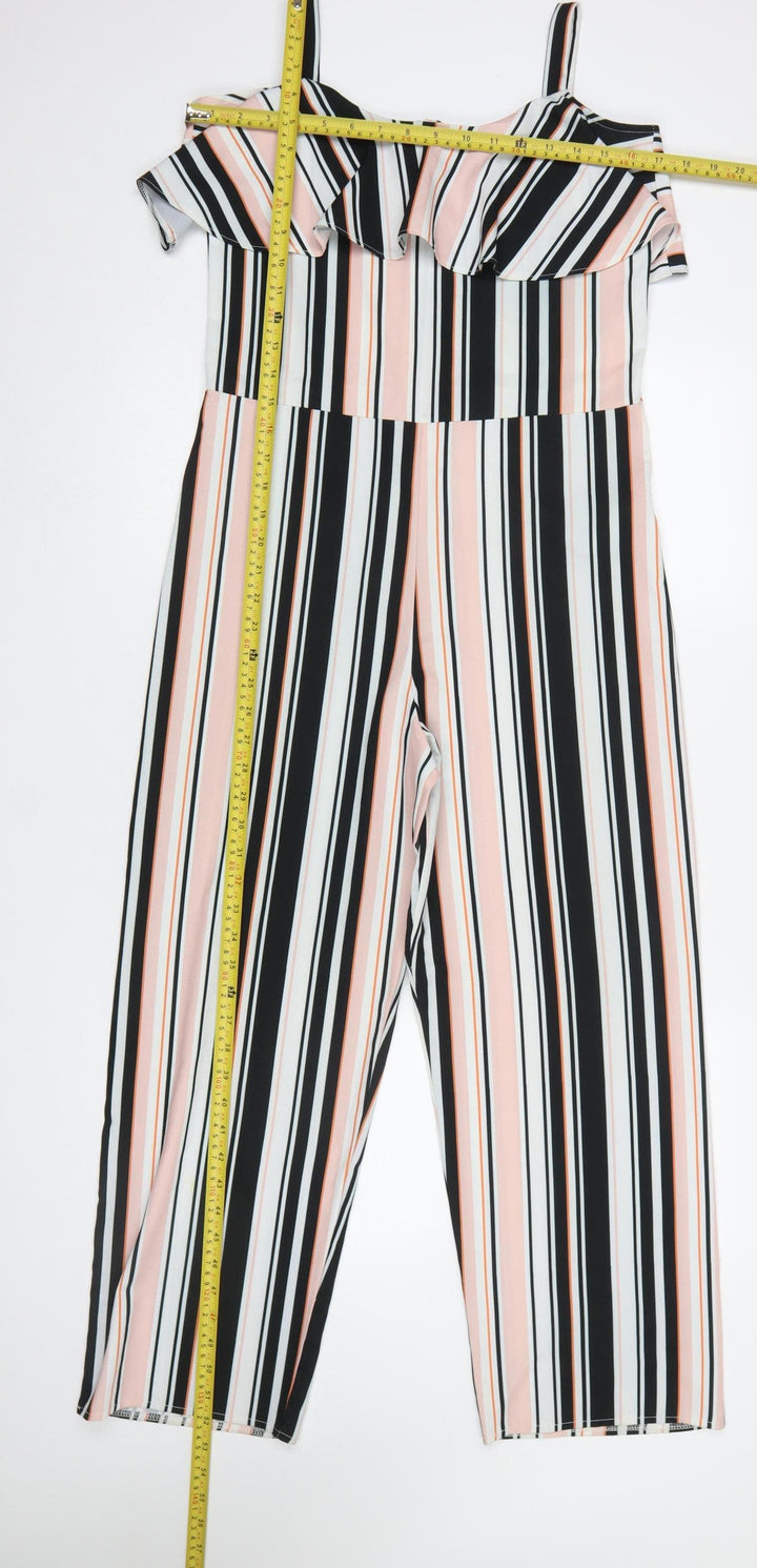 Lipsy London Girls Multicoloured Striped Off Shoulder Jumpsuit 14 Years