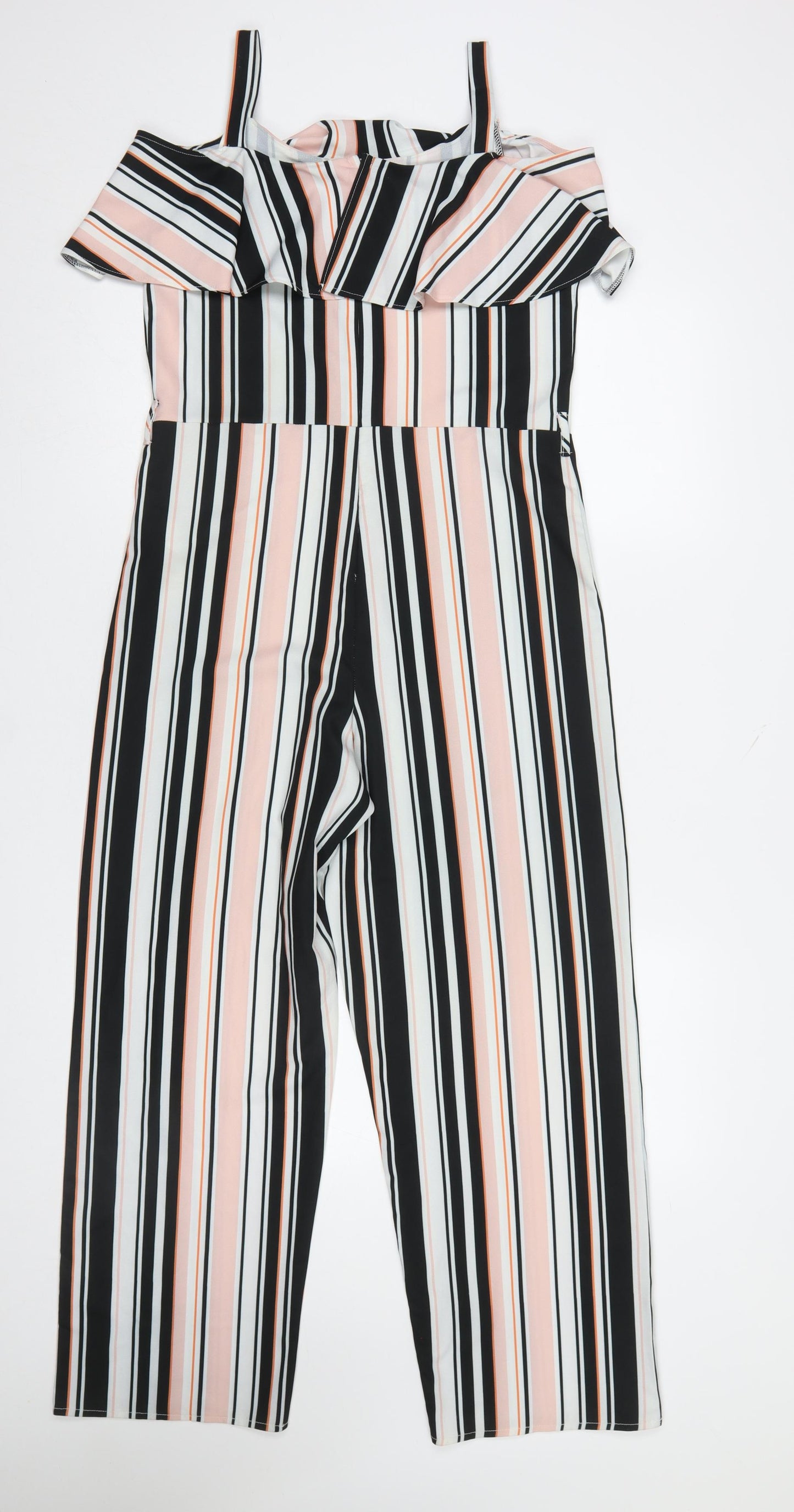 Lipsy London Girls Multicoloured Striped Off Shoulder Jumpsuit 14 Years