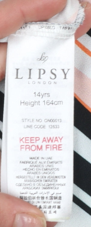 Lipsy London Girls Multicoloured Striped Off Shoulder Jumpsuit 14 Years