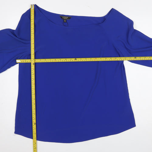 Lipsy Women Blue Tunic Blouse UK 18 Boat Neck 3/4 Sleeve