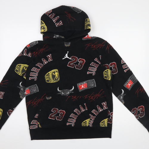 Jordan Boys Black Graphic Pullover Hoodie XL 13-15 Years Fleece