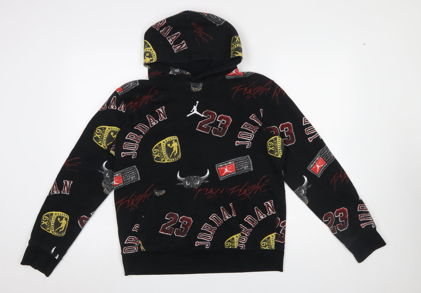 Jordan Boys Black Graphic Pullover Hoodie XL 13-15 Years Fleece