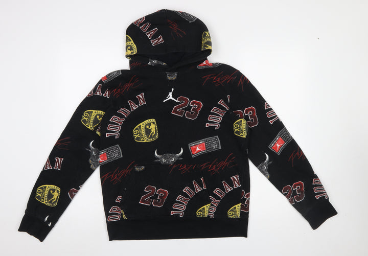 Jordan Boys Black Graphic Pullover Hoodie XL 13-15 Years Fleece