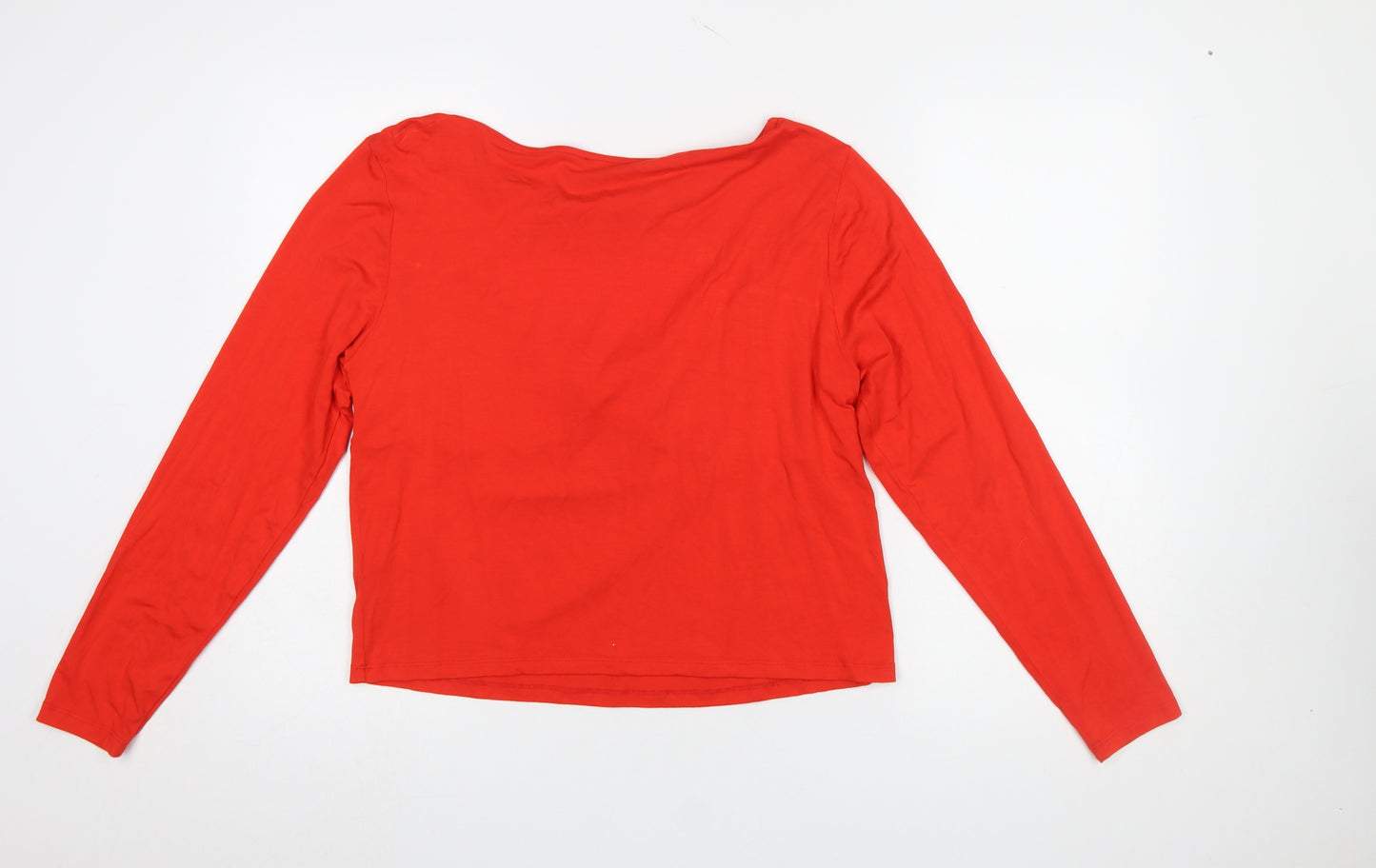 River Island Women Red Long Sleeve Twist Front Jersey Top Size 18