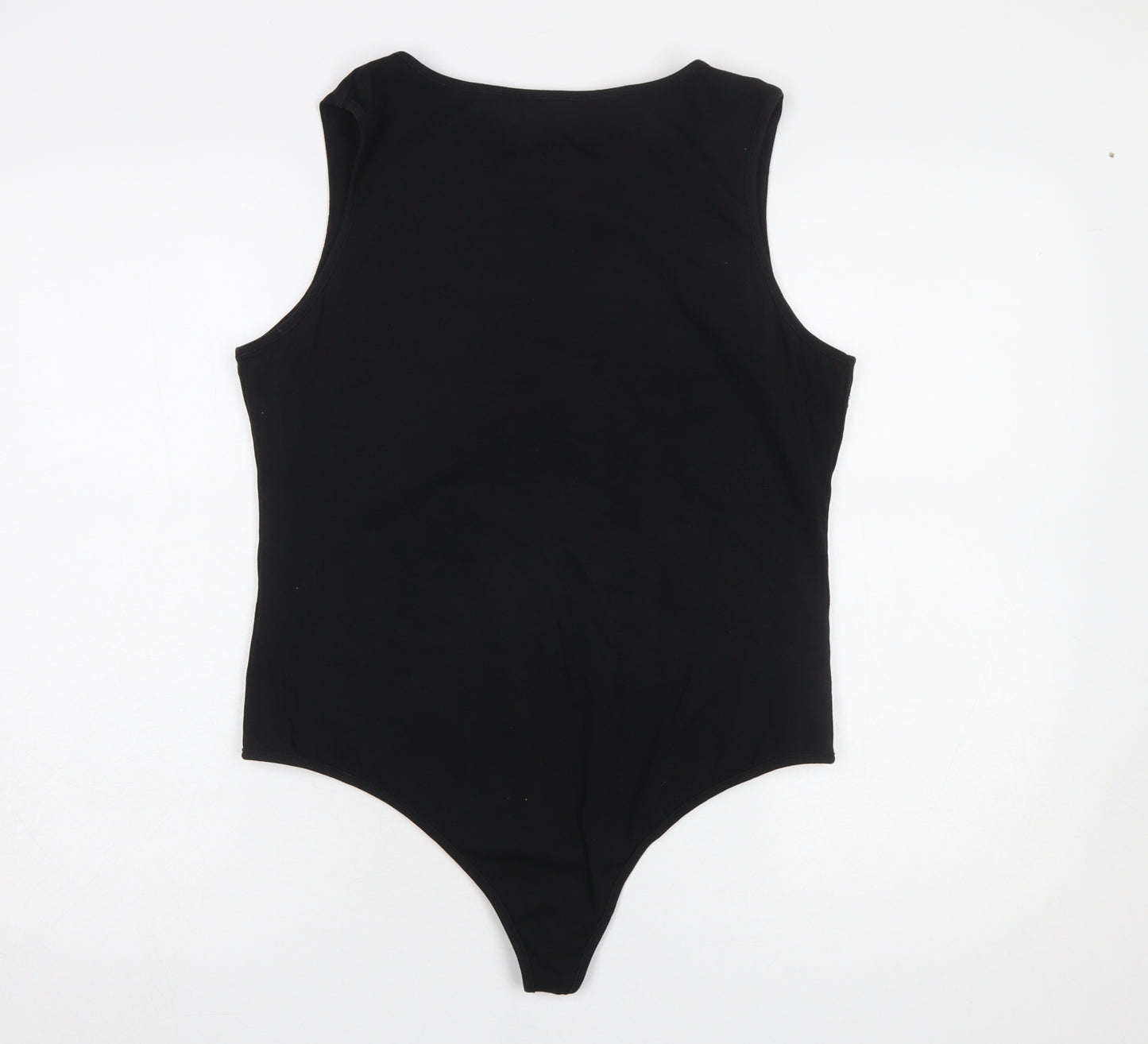New Look Women Black Studded V-Neck Bodysuit Size 18