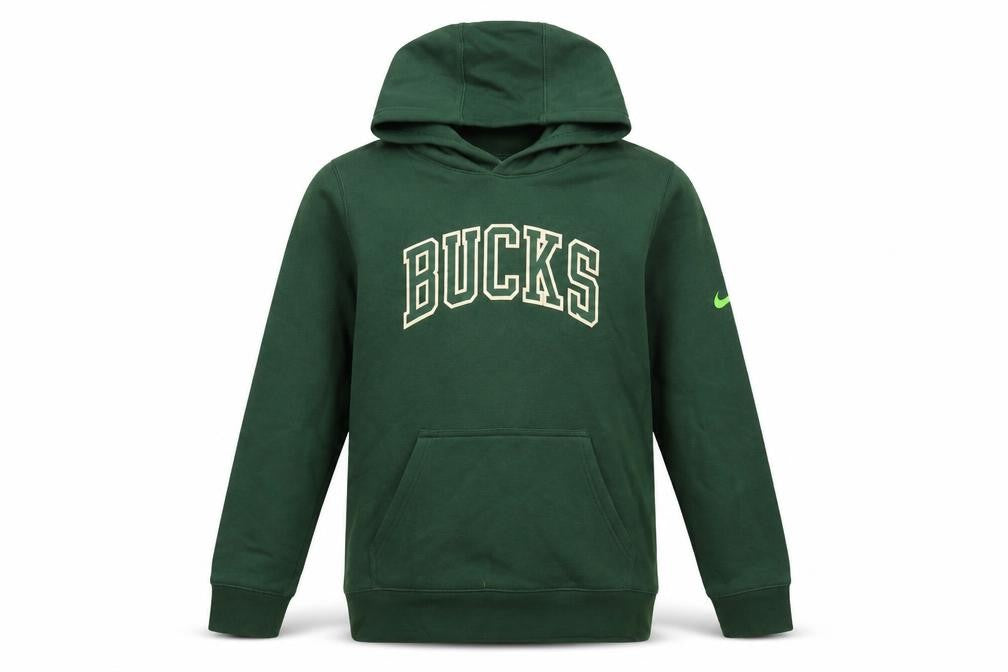 Nike Boys Green Bucks Hoodie Size 14/16 L Pullover Cotton Blend NBA Sweatshirt