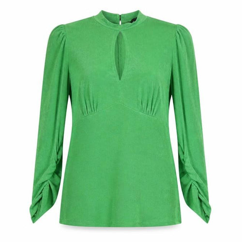 New Look Women's Green Long Sleeve Keyhole Tunic Blouse Size 18