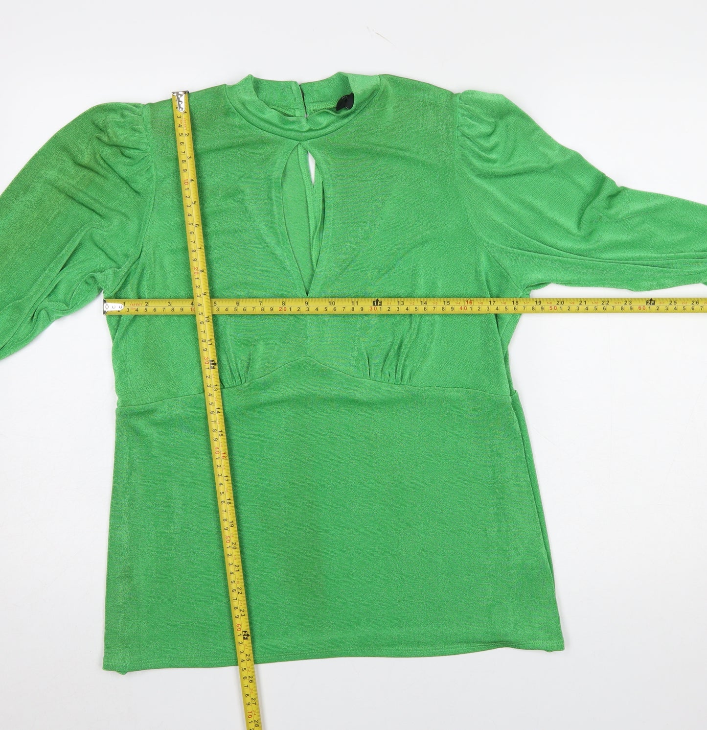 New Look Women's Green Long Sleeve Keyhole Tunic Blouse Size 18