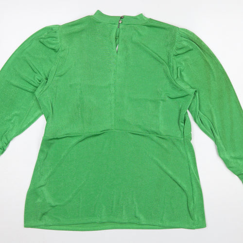 New Look Women's Green Long Sleeve Keyhole Tunic Blouse Size 18