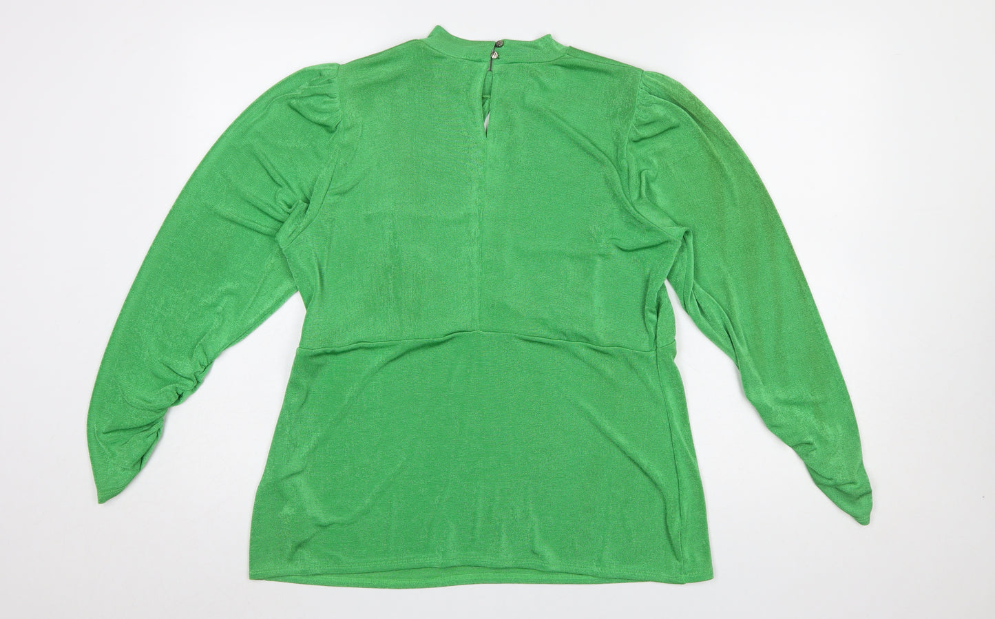 New Look Women's Green Long Sleeve Keyhole Tunic Blouse Size 18
