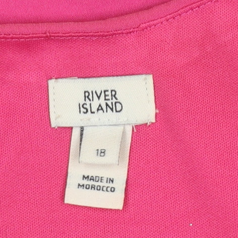 River Island Women’s Pink Sleeveless Camisole Blouse Size 18