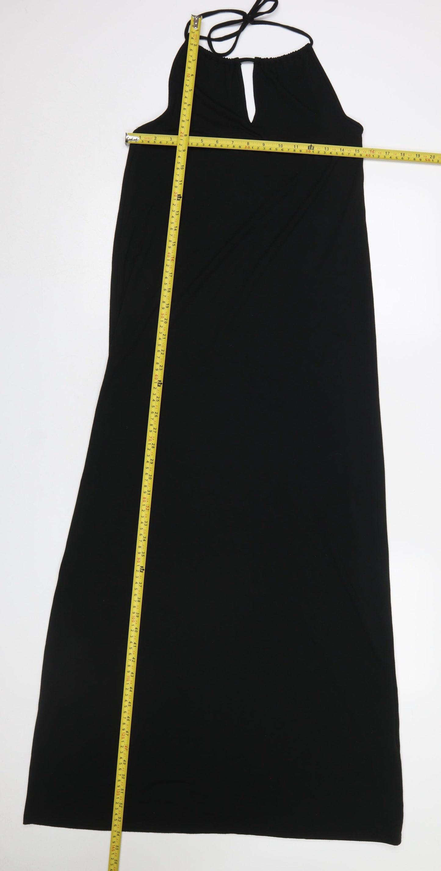 Forever 21 Women’s Black Halter Neck Long Slip Dress Size M