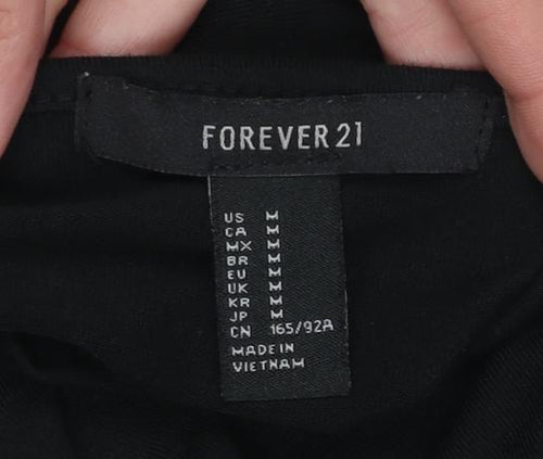 Forever 21 Women’s Black Halter Neck Long Slip Dress Size M