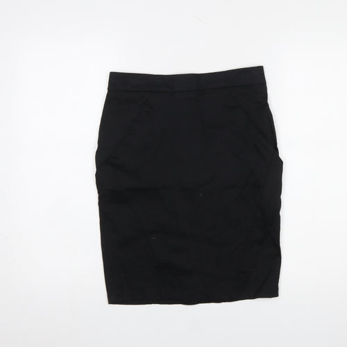 Topshop Women's Black Knee Length Pencil Skirt Size 10