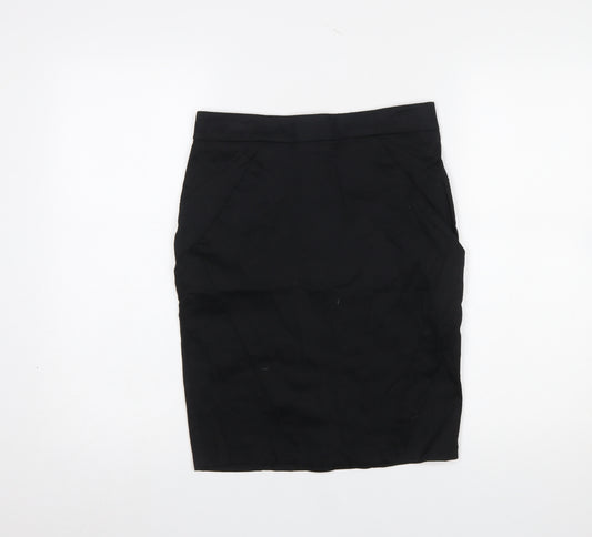 Topshop Women's Black Knee Length Pencil Skirt Size 10