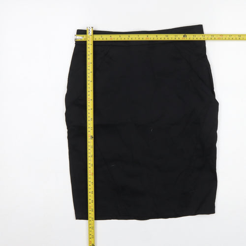 Topshop Women's Black Knee Length Pencil Skirt Size 10