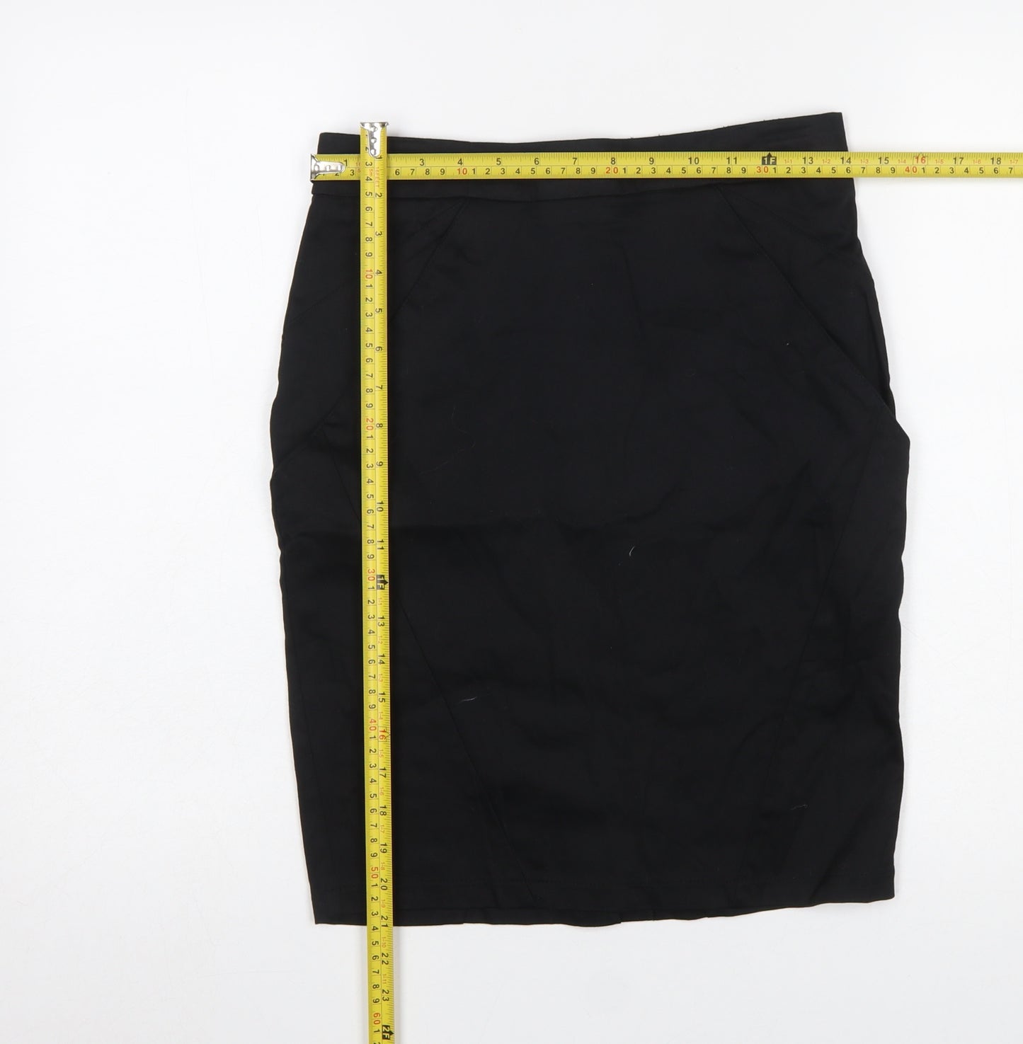 Topshop Women's Black Knee Length Pencil Skirt Size 10