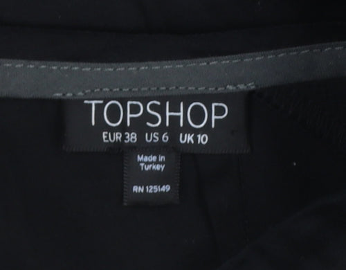 Topshop Women's Black Knee Length Pencil Skirt Size 10