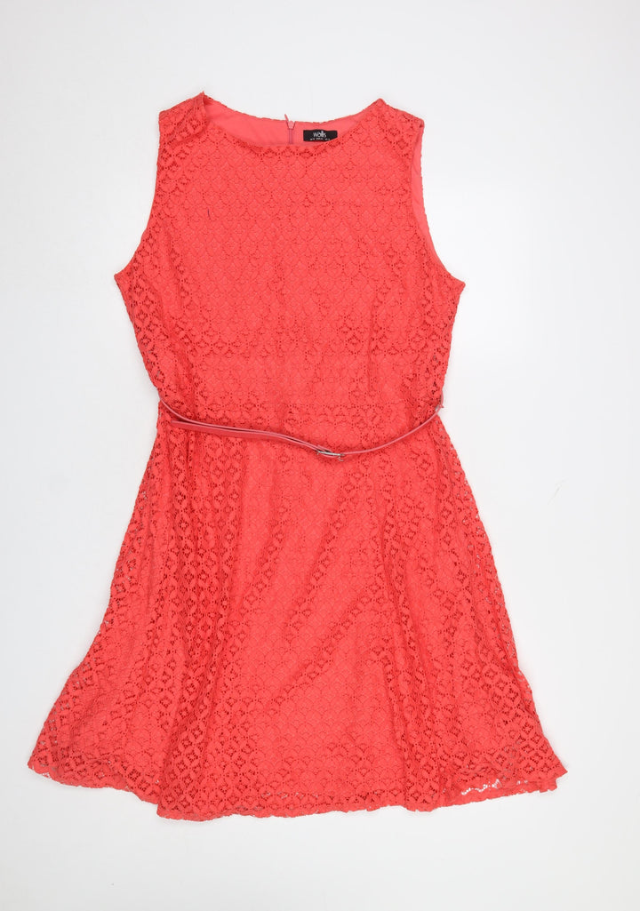 Wallis Women’s Pink Lace A-Line Sleeveless Knee Length Dress UK 16