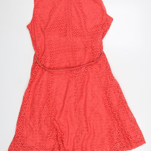 Wallis Women’s Pink Lace A-Line Sleeveless Knee Length Dress UK 16